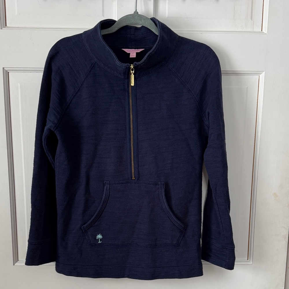 Lilly Pulitzer Women's Navy Half-Zip Pullover - Picture 2 of 16